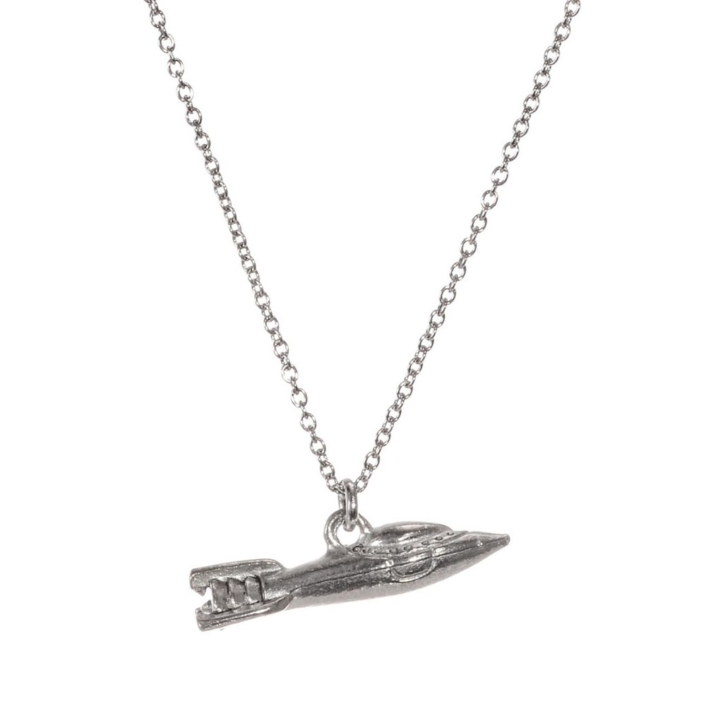 NEW Blast Off Retro Rocket Necklace Outer Space Sci Fi UFO